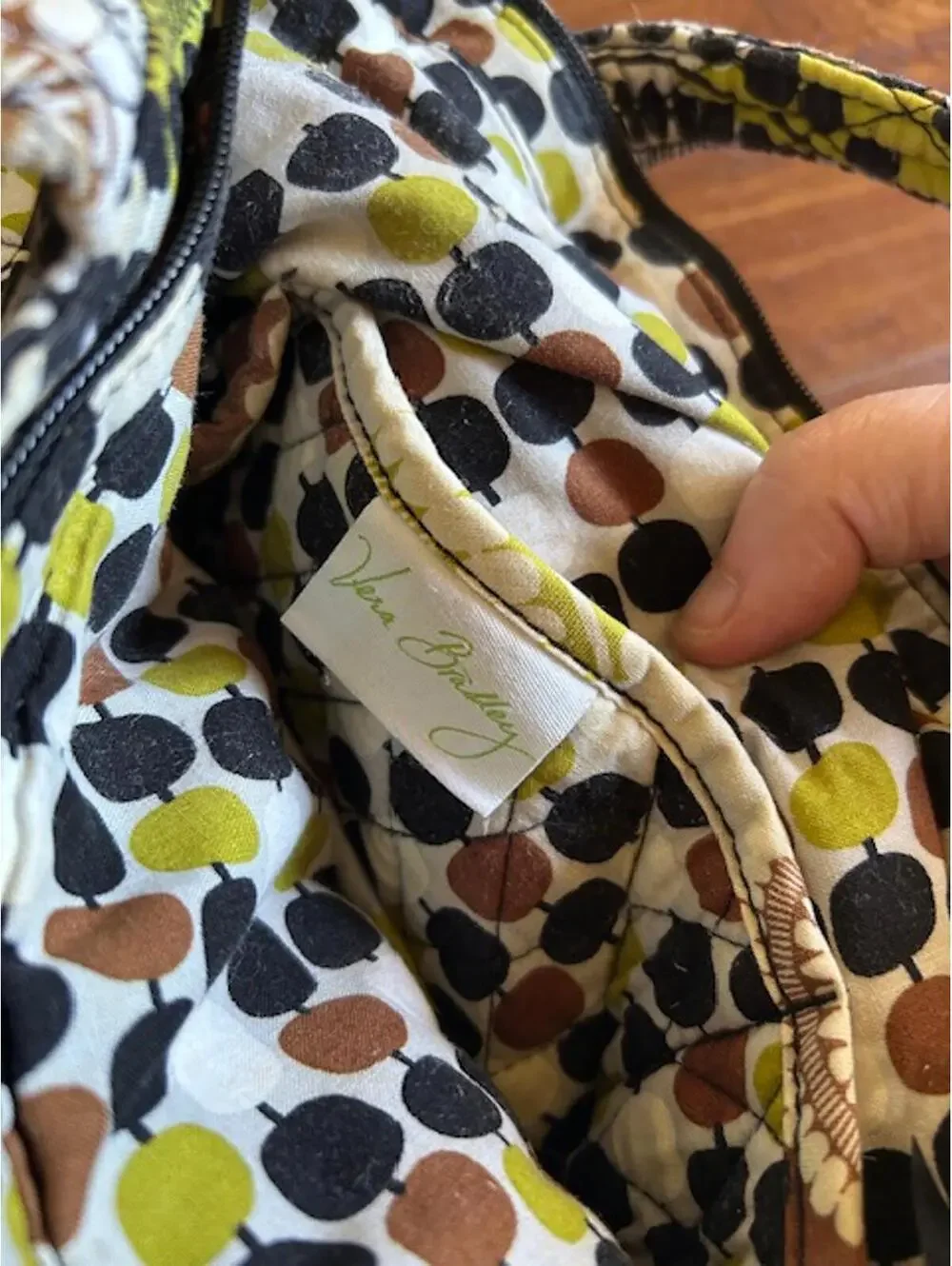 Vera Bradley Quilted Cotton Tote Bag with Floral Pattern